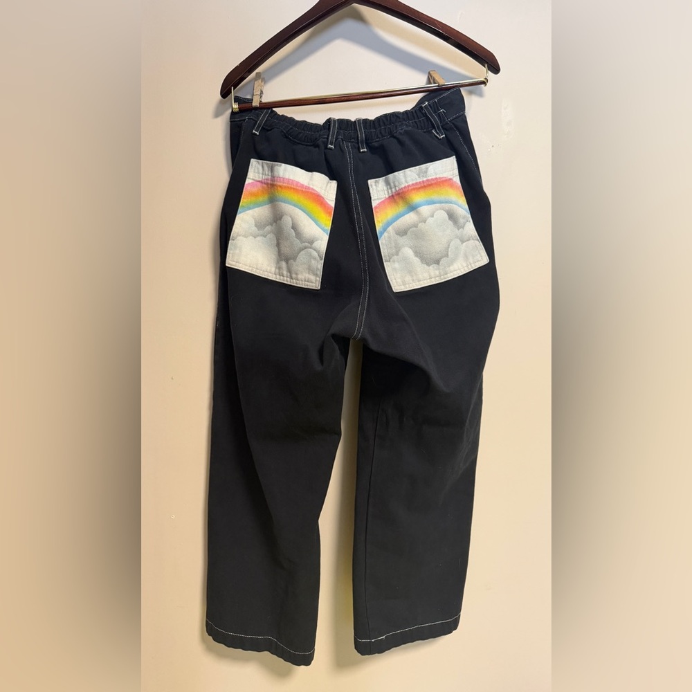 Big Bud Press Black Work Pants with Rainbow Rear Pockets